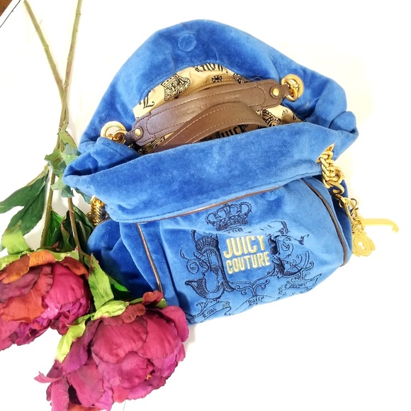 Juicy Couture Handbags - Juicy Couture blue velour handbag